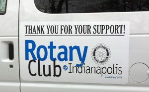 Rotary Club of Indianapolis recognized on Jameson Camp vehicles