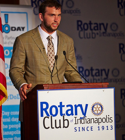 May 12, NFL Colts Quarterback, at Rotary